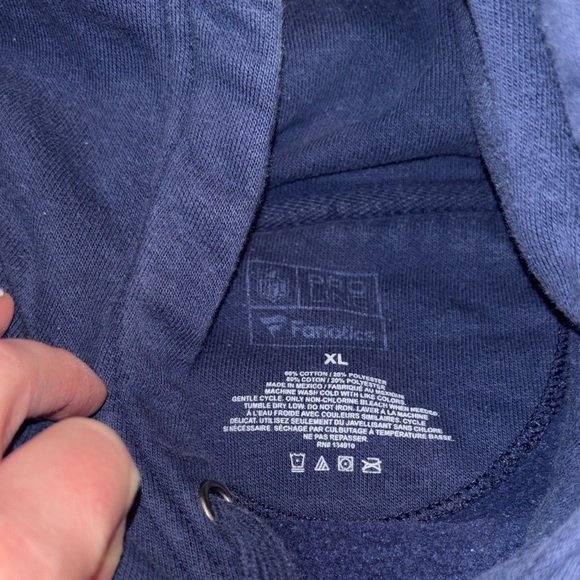 Vintage Tom Brady 12 New England Patriots Hoodie Navy NFL Sweatshirt - Picture 5 of 8